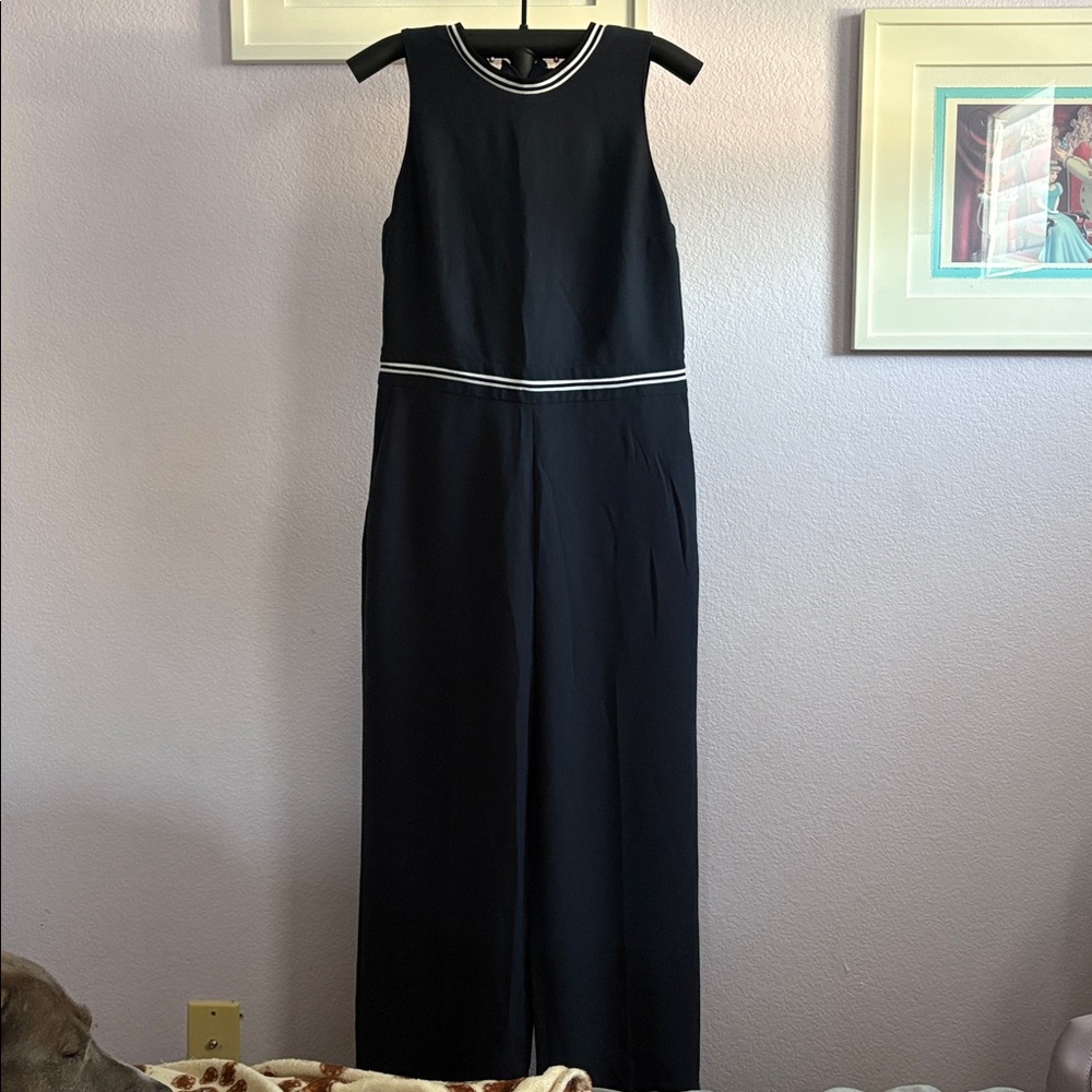 Banana Republic Navy Jumpsuit with White Accents